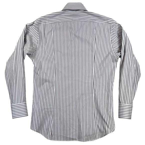 Boss Hugo Boss Striped Dress Shirt Men's 15.5 32/33 Purple Brown White Stripes - Picture 3 of 10